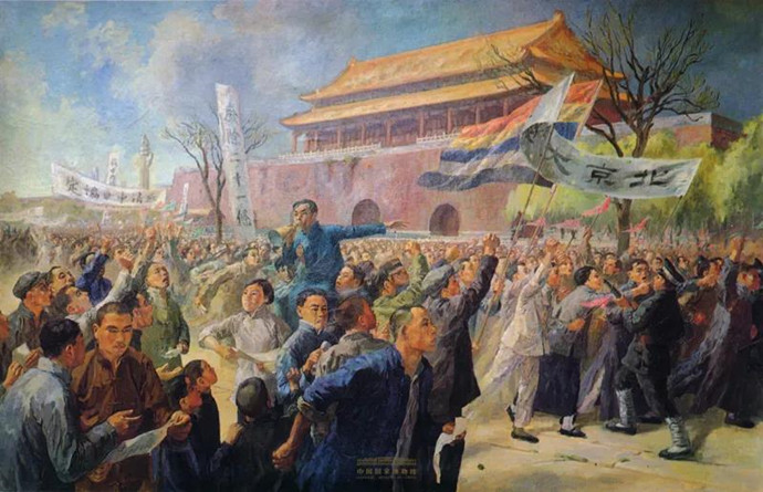 周令釗《五四運(yùn)動》油畫，1951年，中國國家博物館藏.jpg